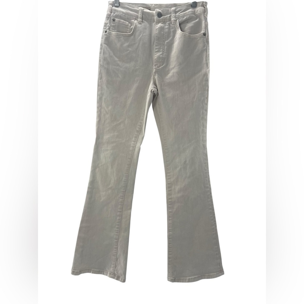 Anthropologie Pilcro Ivory Wash High Rise Flare Leg Jeans 27